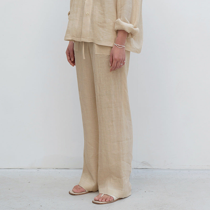 Pure Linen Drooping Pants