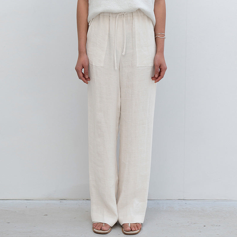 Pure Linen Drooping Pants