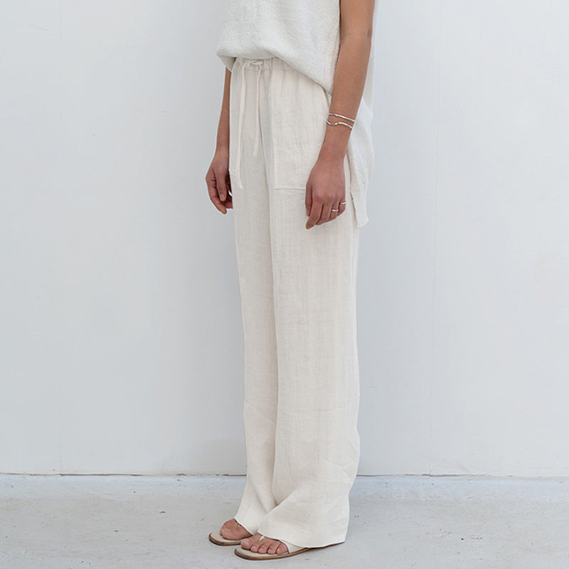 Pure Linen Drooping Pants