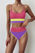 Color Block Spaghetti Strap Two-Piece Swim Set