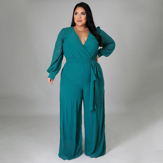 Plus Size Loose Straight Jumpsuit