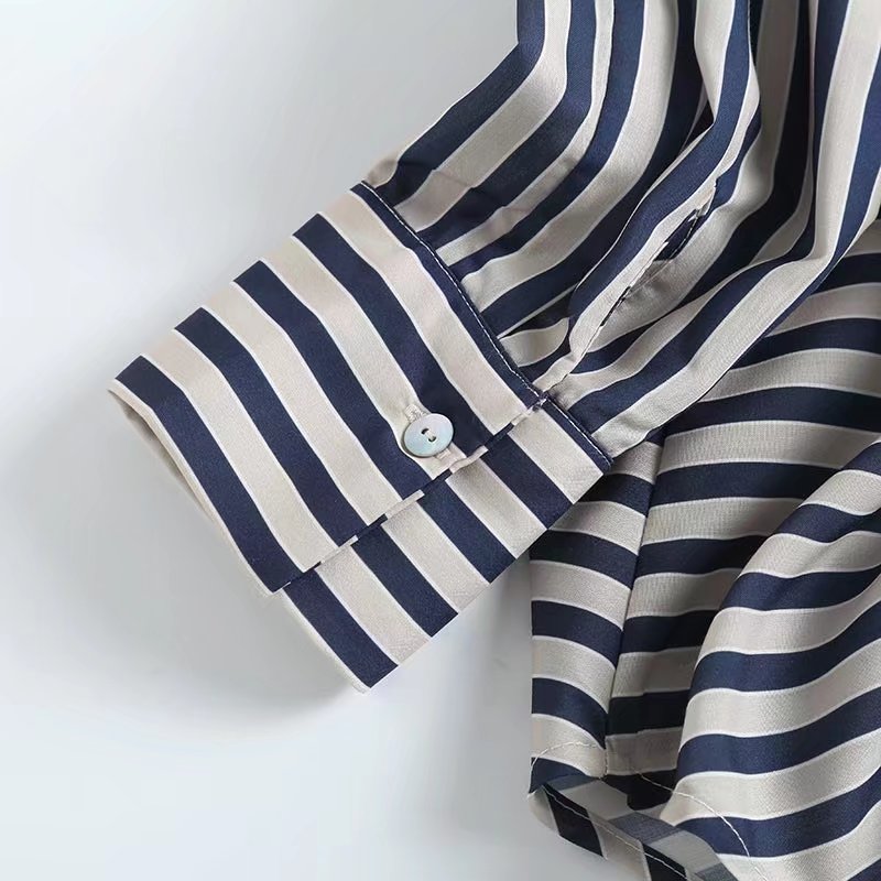 Asymmetric Striped Casual Shirt