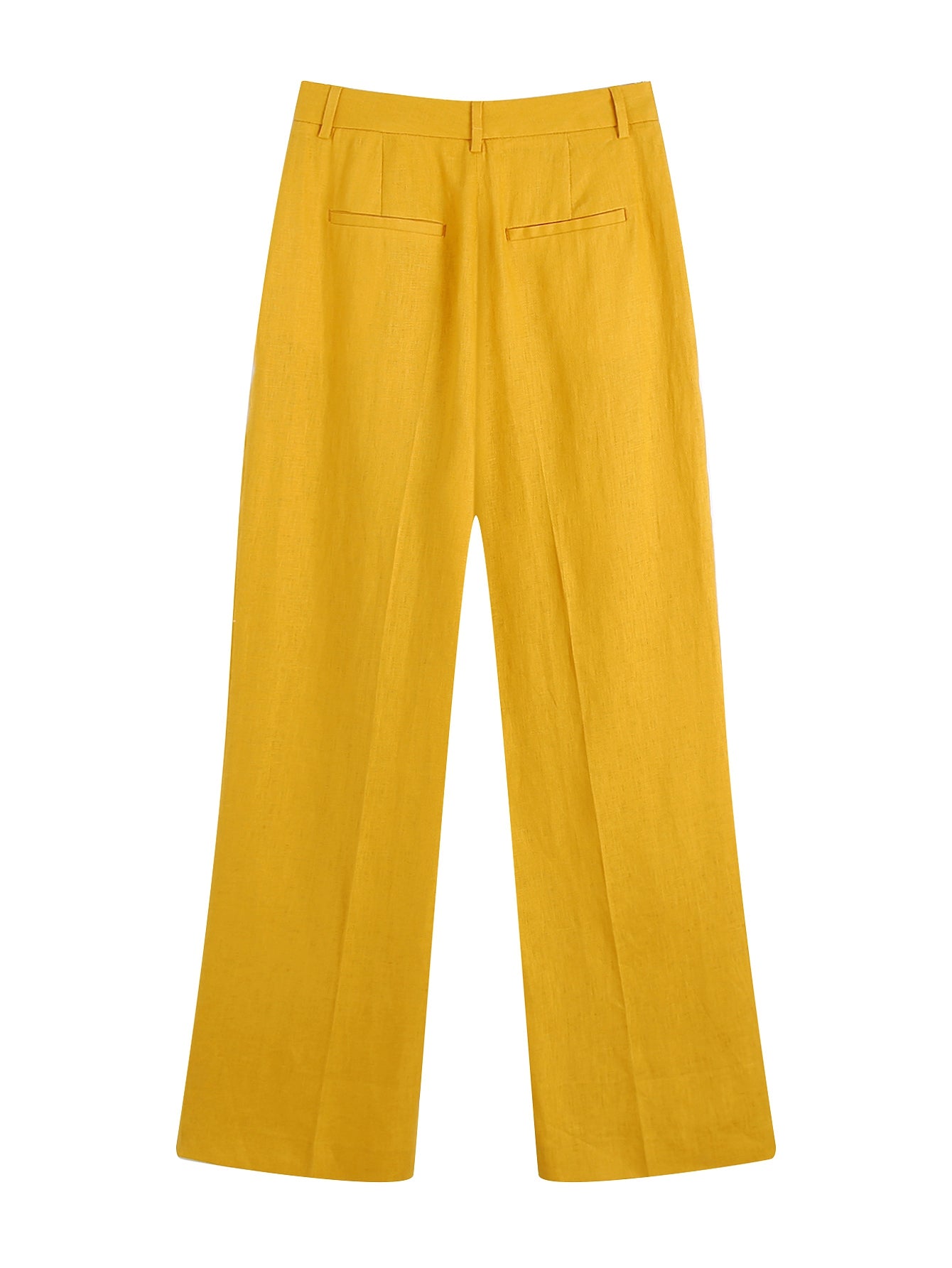 Retro Slimming Yellow Straight Pants
