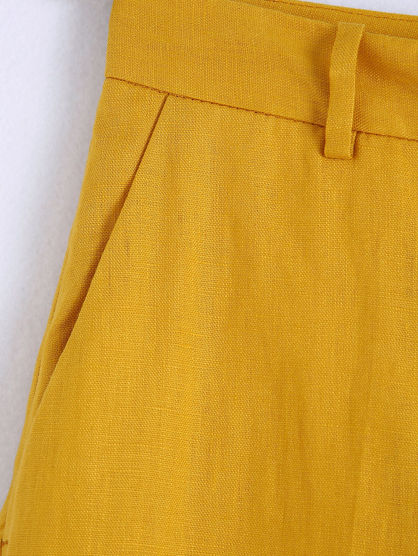 Retro Slimming Yellow Straight Pants