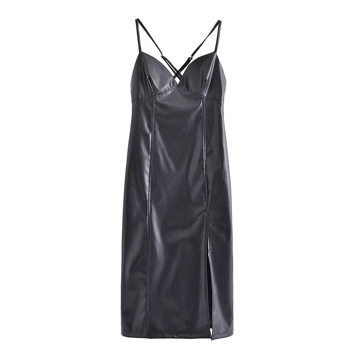 Spring Summer Faux Leather Underwear Dress