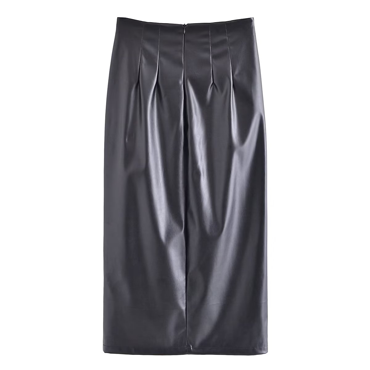 Urban Faux Leather Drawstring Ruffle Skirt