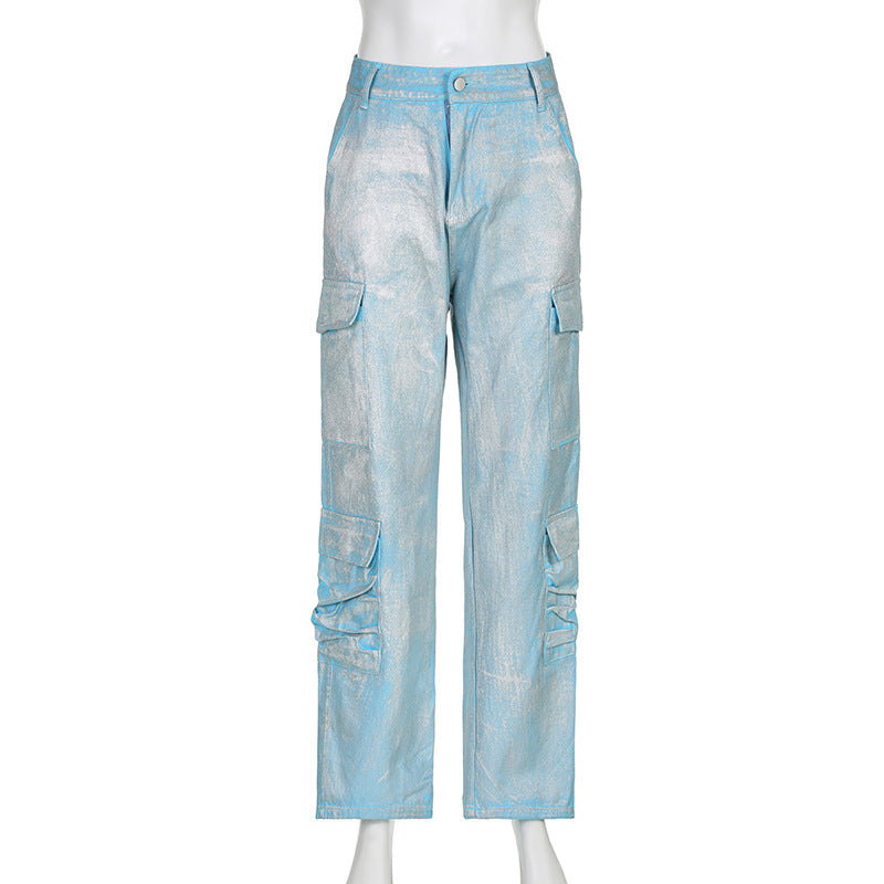 Metallic Jeans Pants Sets