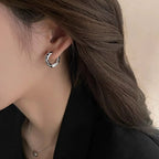 Retro Metal Buckles Hoop Earrings