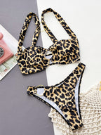 Single Bikini Leopard Print Split Bikini Swimsuit Set