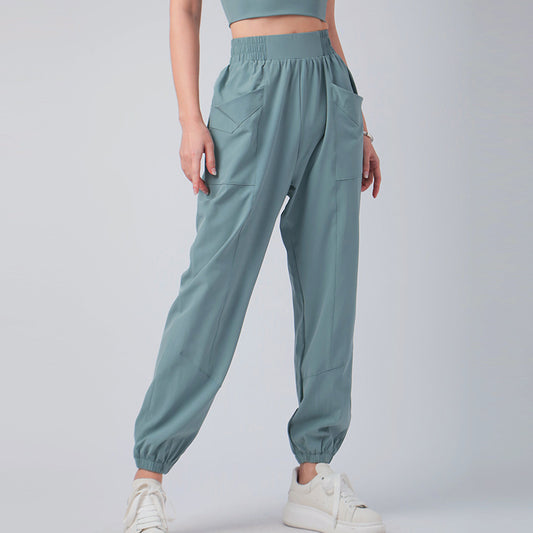 High Waist Running Ankle Tied Sweatpants