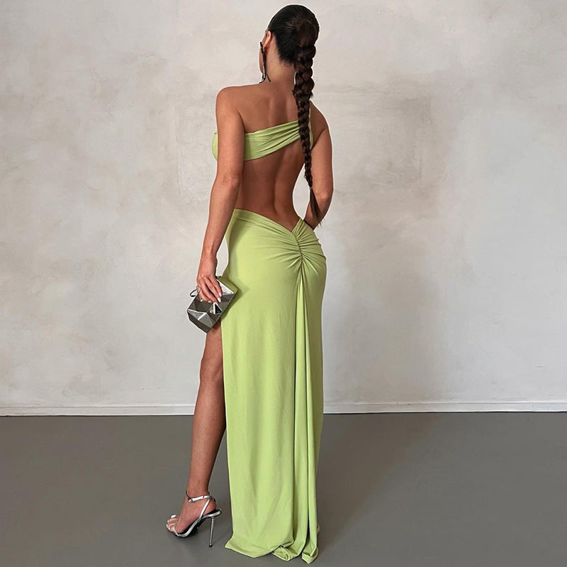 Pullover Sexy Backless Evening Split Dress Long