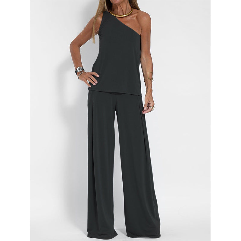 Casual Wide Leg Three Piece Loungewear Set