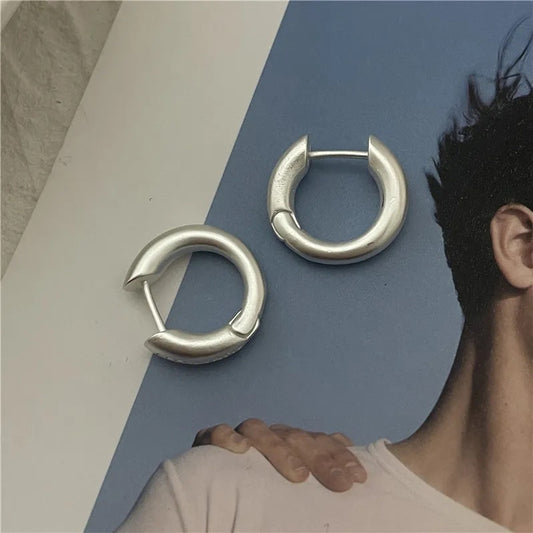 Matte Plain Hoop Earrings