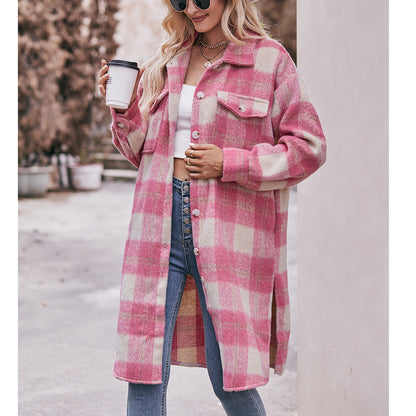 Mohair Plaid Coat