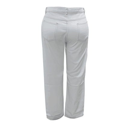 Loose Hole Denim Trousers Women