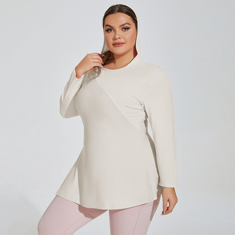 Plus Size Slim Fit Side Slit Sports Top