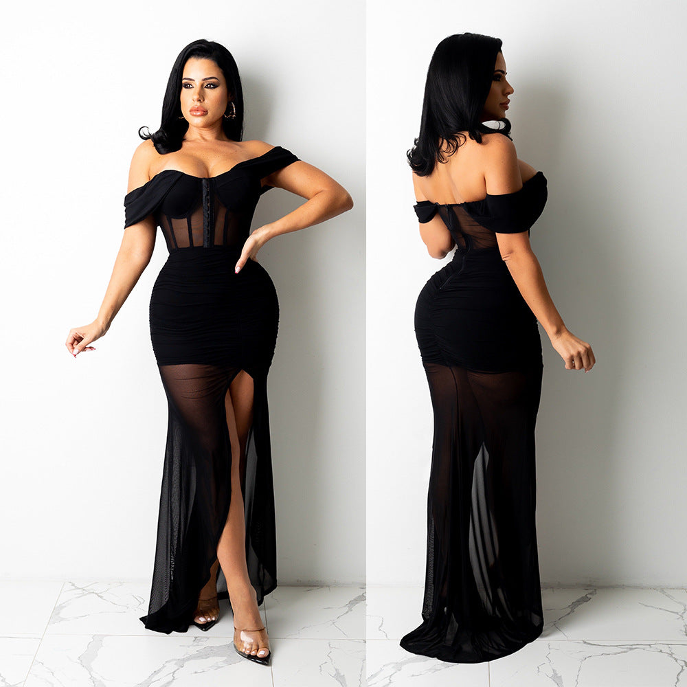 Off-Shoulder Shear Dress