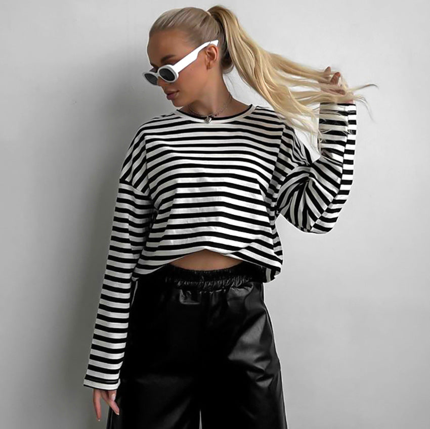 Black & White Striped T Shirt