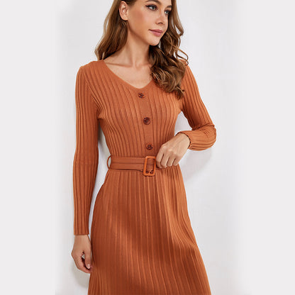 V Neck Slim Short Sleeve Dress