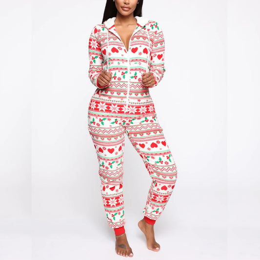 Christmas Plaid Hooded Pajamas