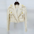 Short Temperamental Tweed Fringe Skirt & Blazer