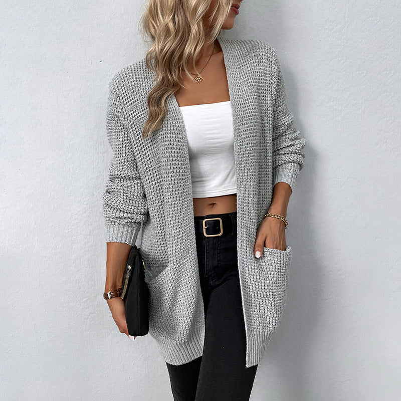 Knitted Pocket Cardigan Coat