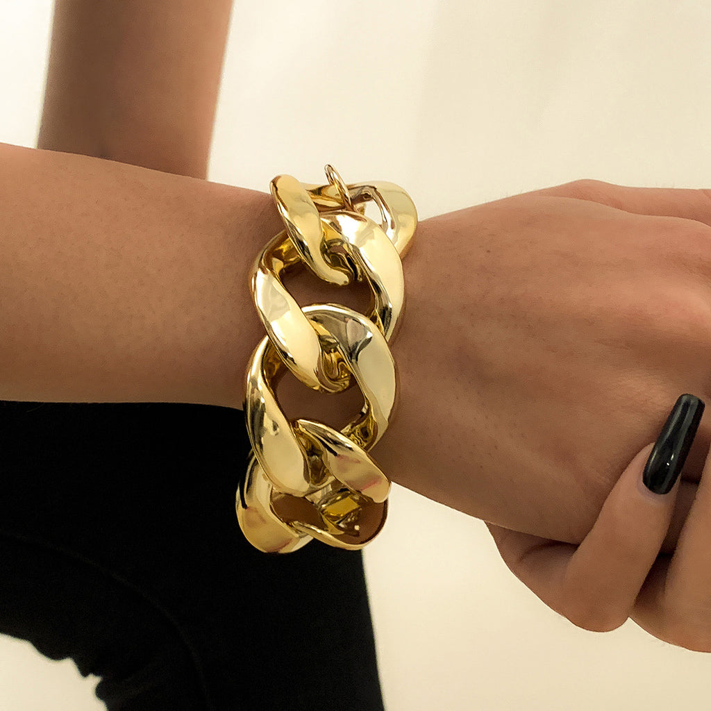 Geometric Metal Chain Bracelet