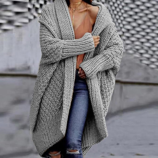 Thick Needle Twist Batwing Cardigan Sweater