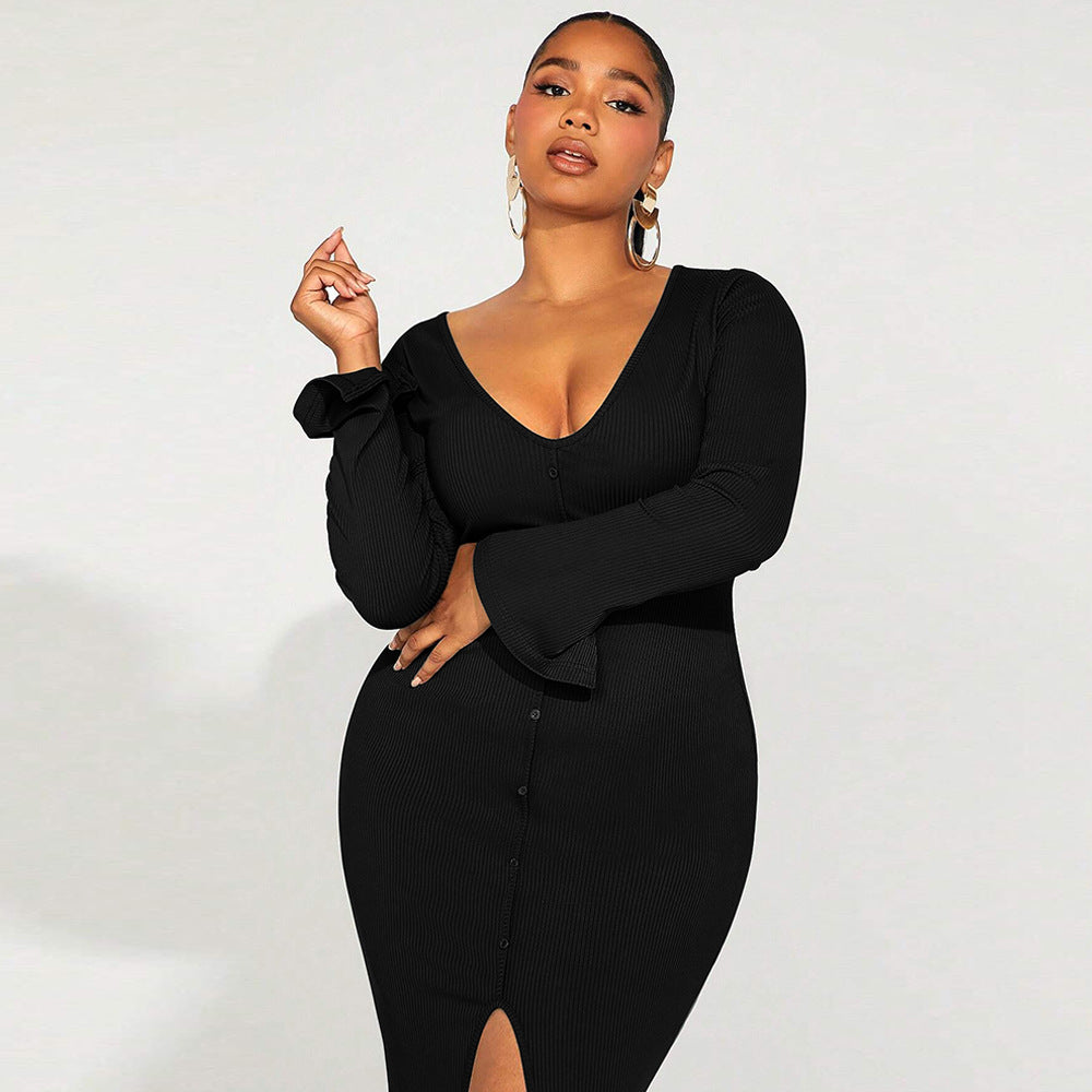 Curve Split French Dress