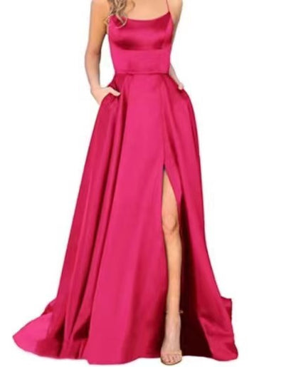 Small Trailing Strap Cocktail Evening Dress