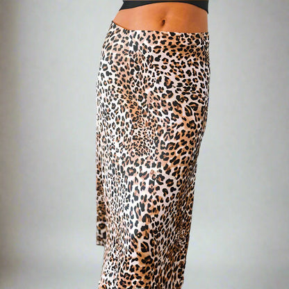 Long Leopard Print Skirt