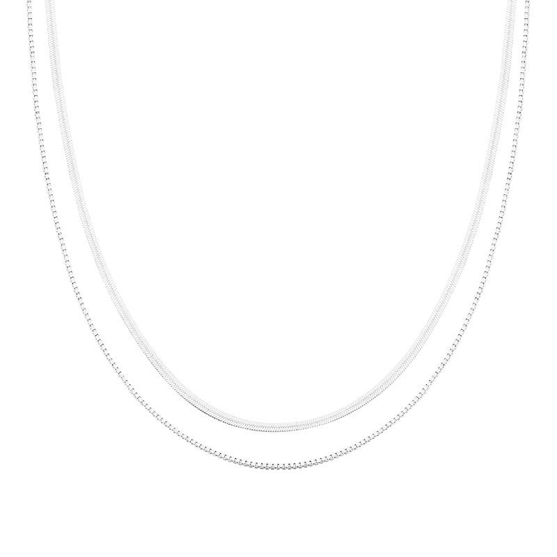 Sterling Silver Double Layer Necklace