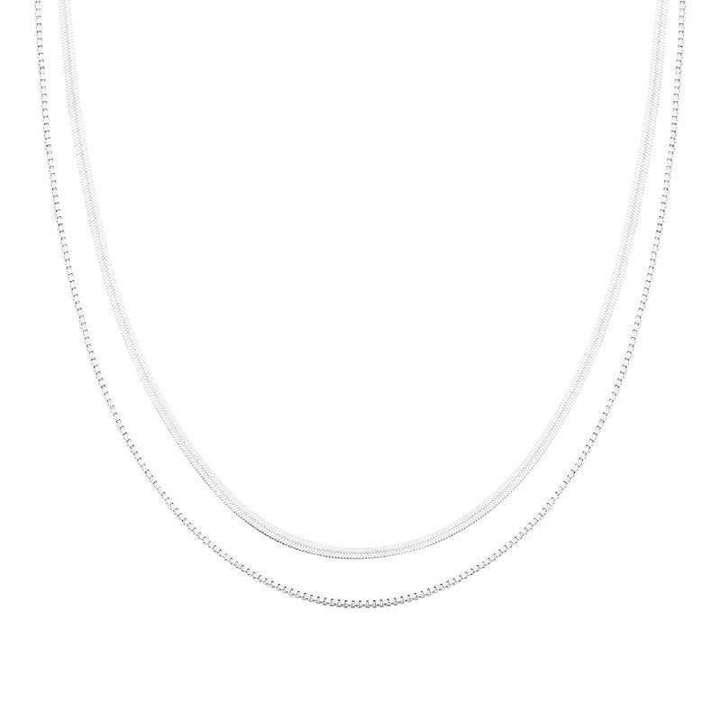 Sterling Silver Double Layer Necklace