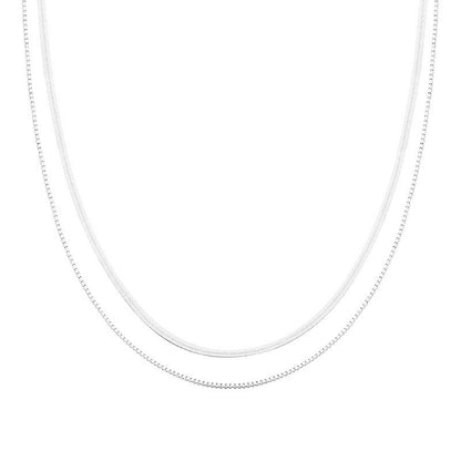 Sterling Silver Double Layer Necklace