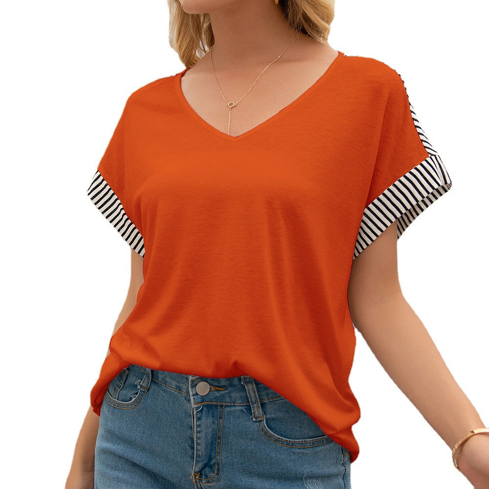 Striped Short Sleeve Loose T shirt