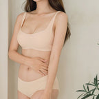 Square Collar Tube Top Bra & Panties Sets
