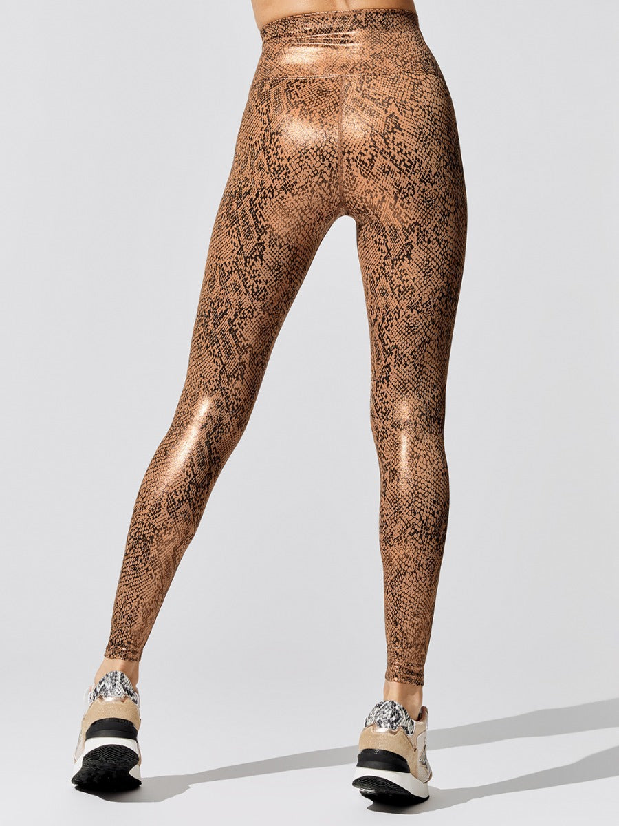 Snake Print Bronzing Yoga Active Suit
