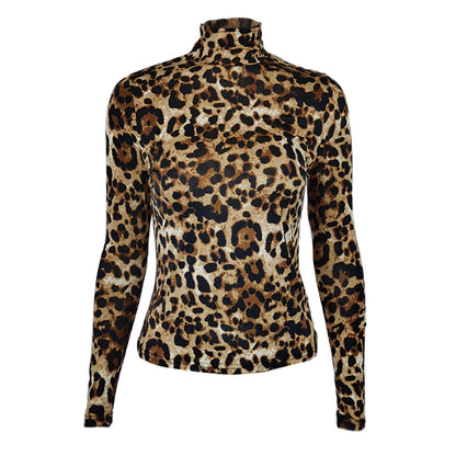 Ice Silk Leopard Print T shirt for Women