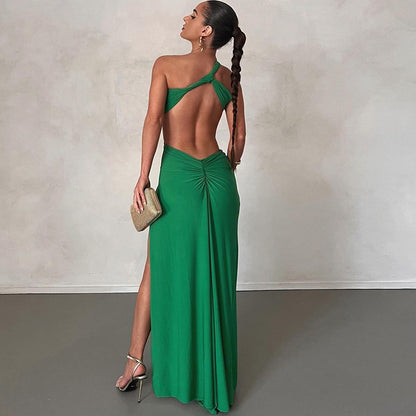 Pullover Sexy Backless Evening Split Dress Long