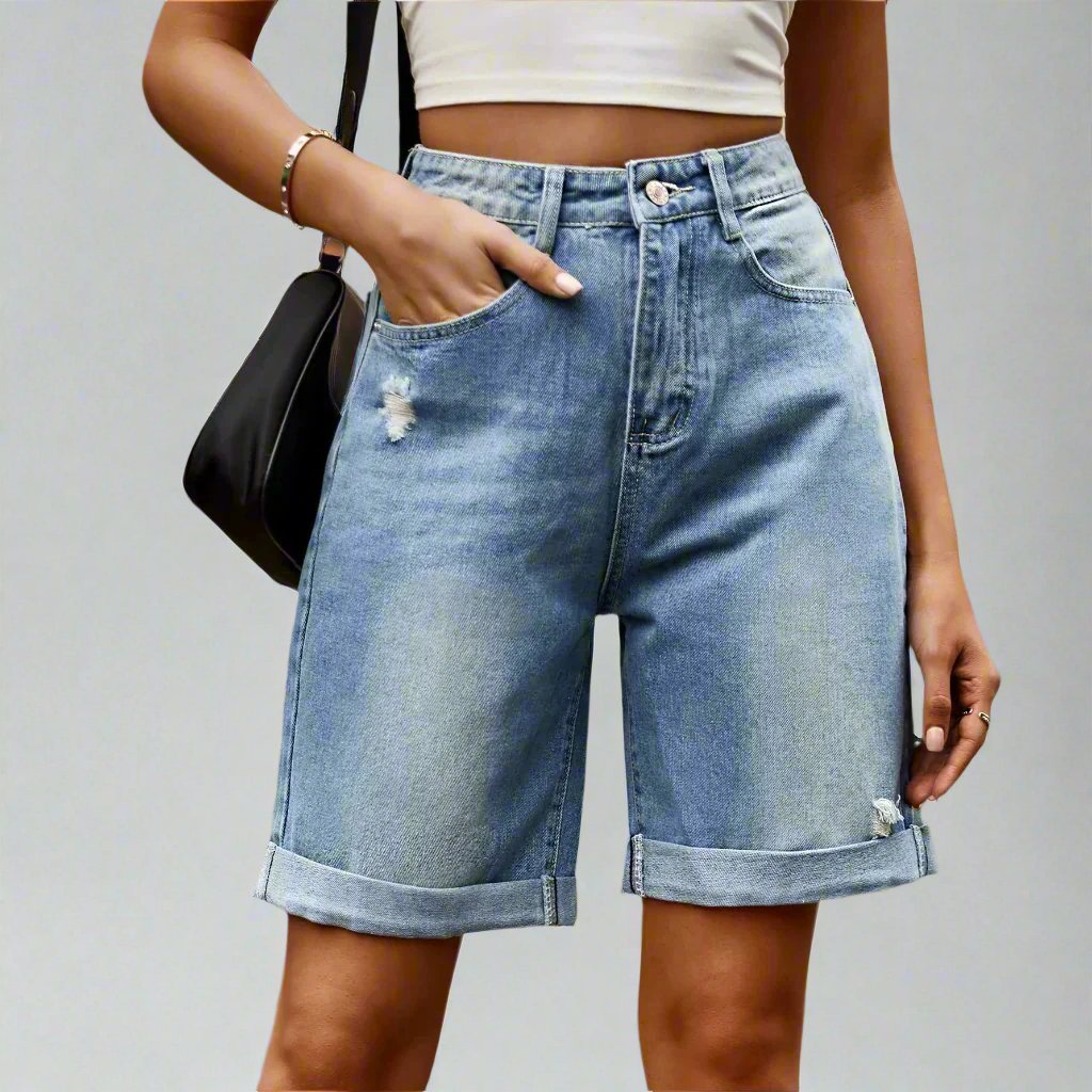 Curling Five Point Denim Shorts