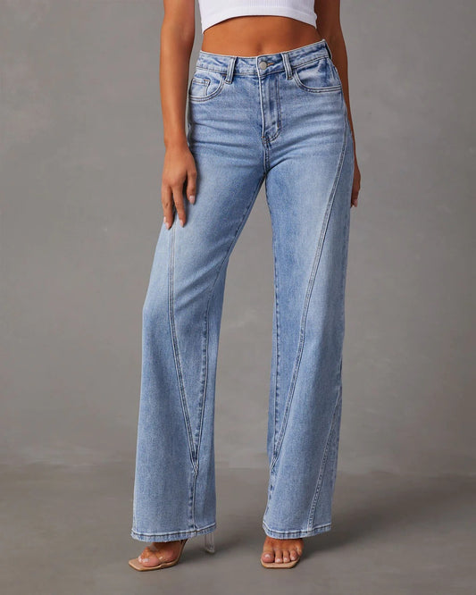 Loose Stitching Wide Leg Jeans