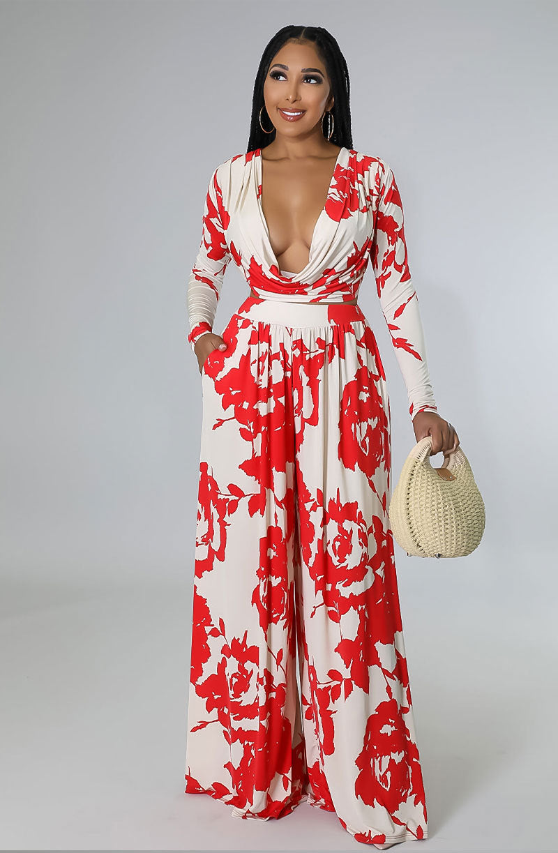 Casual Red printed Set