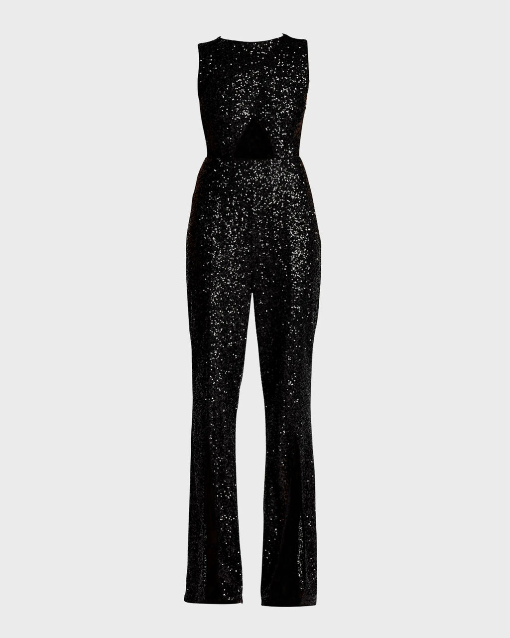 Black Sleeveless Sequins Jumpsuit