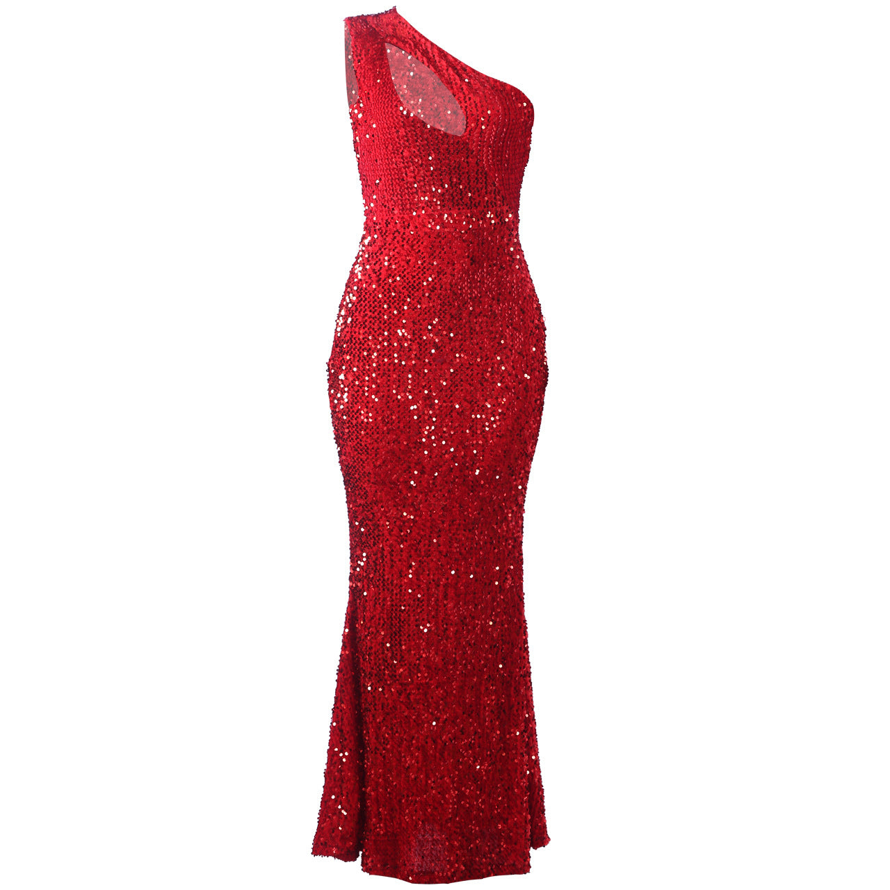 Cutout Sequined Evening Dress