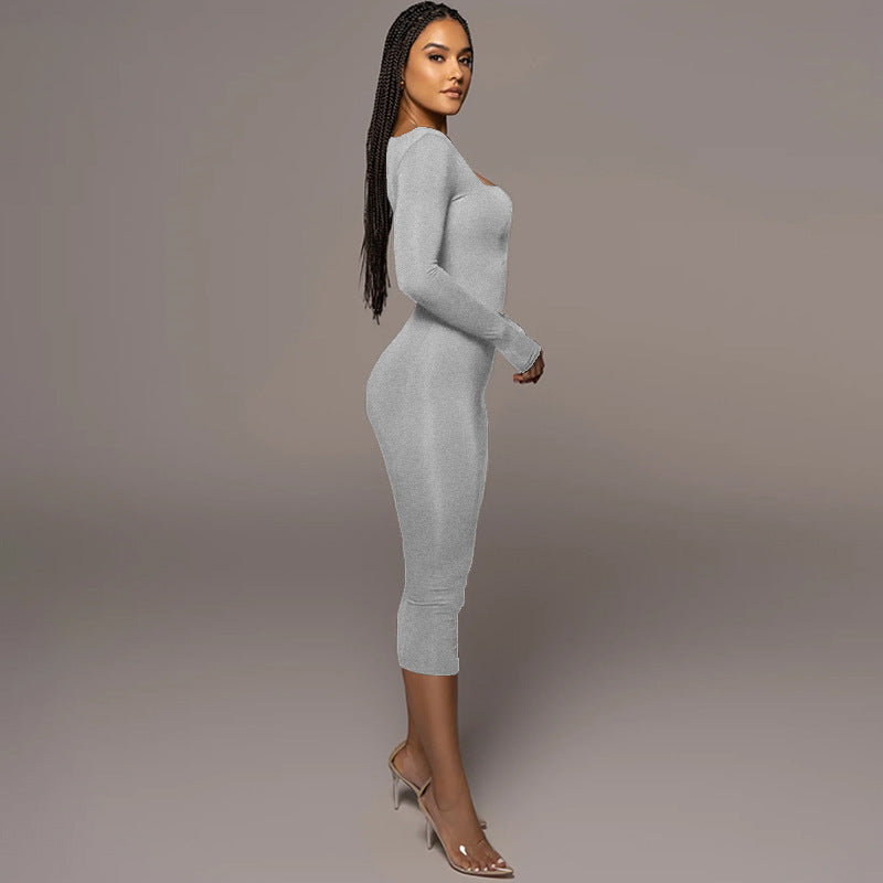 Slim Square Collar Dress