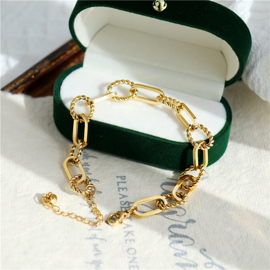 Retro 18K Gold Plated Chain Bracelet