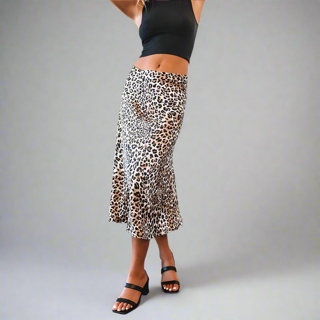 Long Leopard Print Skirt