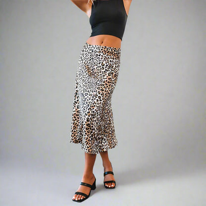 Long Leopard Print Skirt