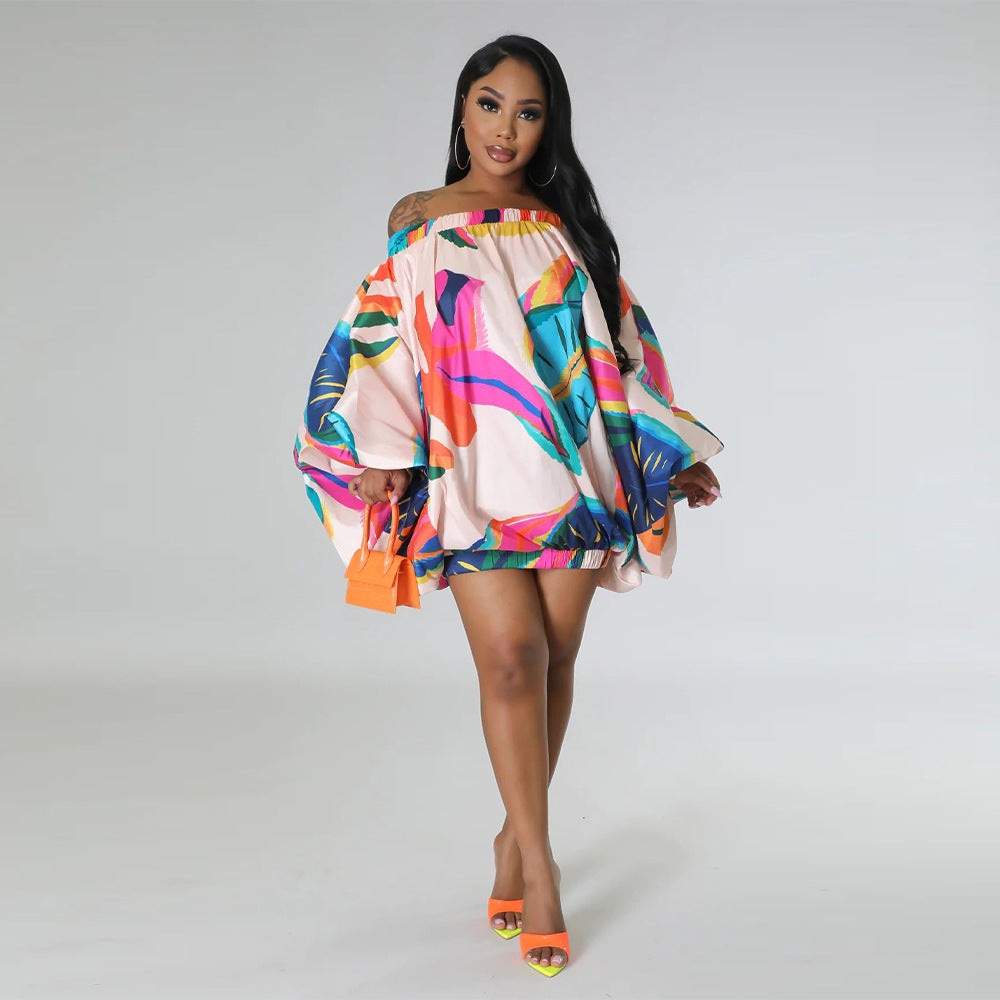 Off Shoulder Batwing Sleeve Dress