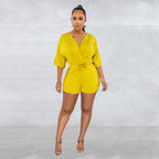 Half Sleeves Shorts Jumpsuit